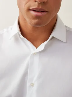 White Regular Fit Easy Care Double Cuff Smart Shirt