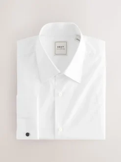 White Regular Fit Easy Care Double Cuff Smart Shirt