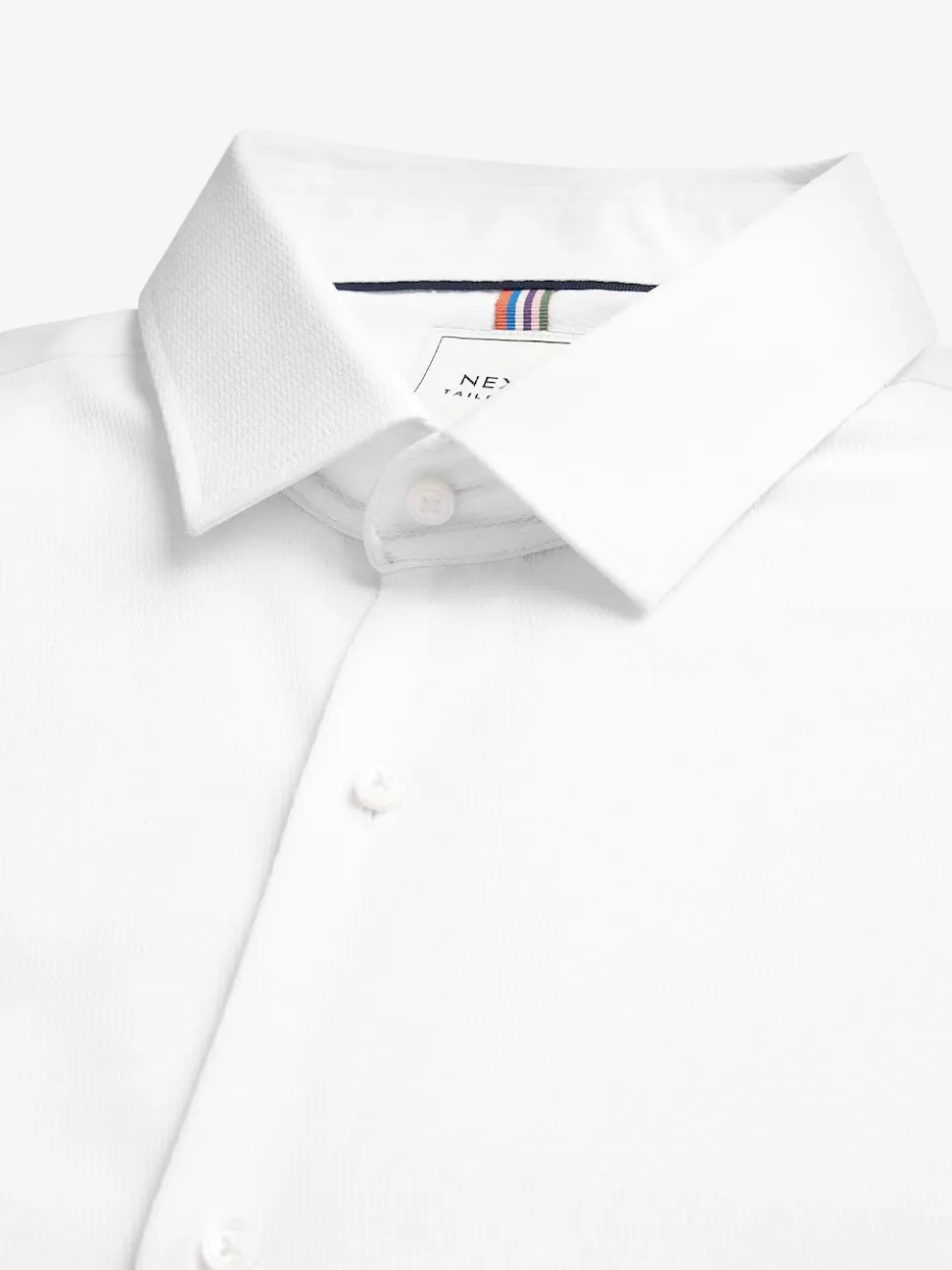 White Regular Fit Easy Care Textured Single Cuff Smart Shirt