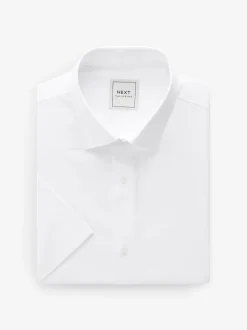 White Regular Fit Easy Care Short Sleeve Smart Shirts 3 Pack