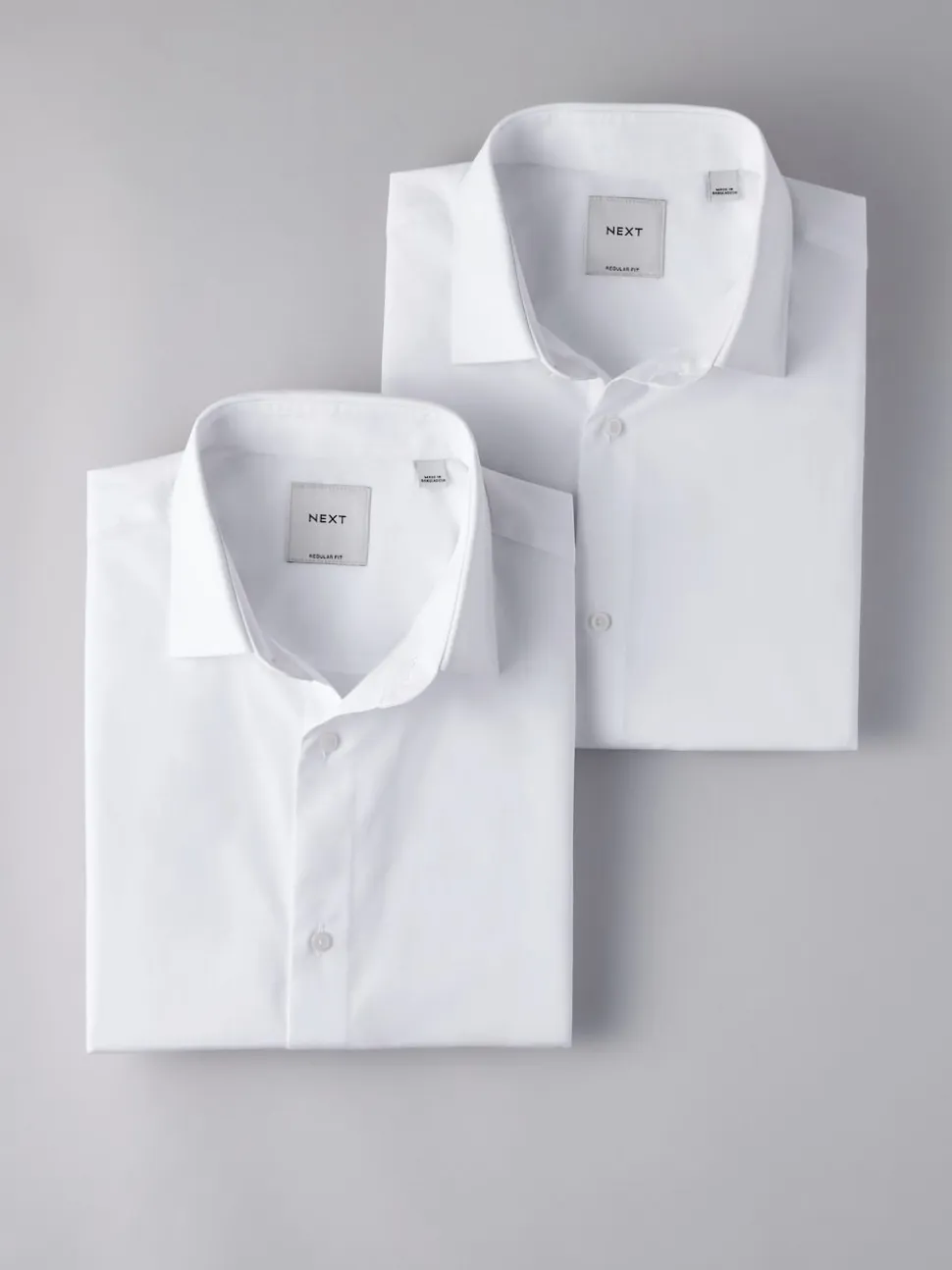 White Regular Fit Easy Care Short Sleeve Smart Shirts 2 Pack