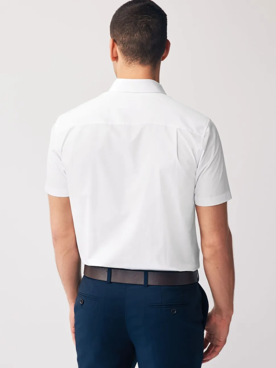 White Regular Fit Easy Care Short Sleeve Smart Shirts 2 Pack