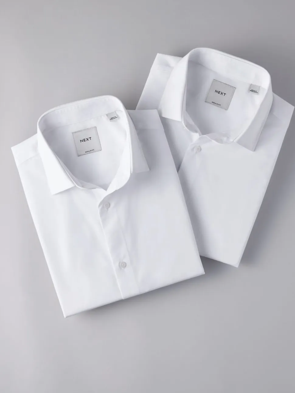 White Regular Fit Easy Care Short Sleeve Smart Shirts 2 Pack