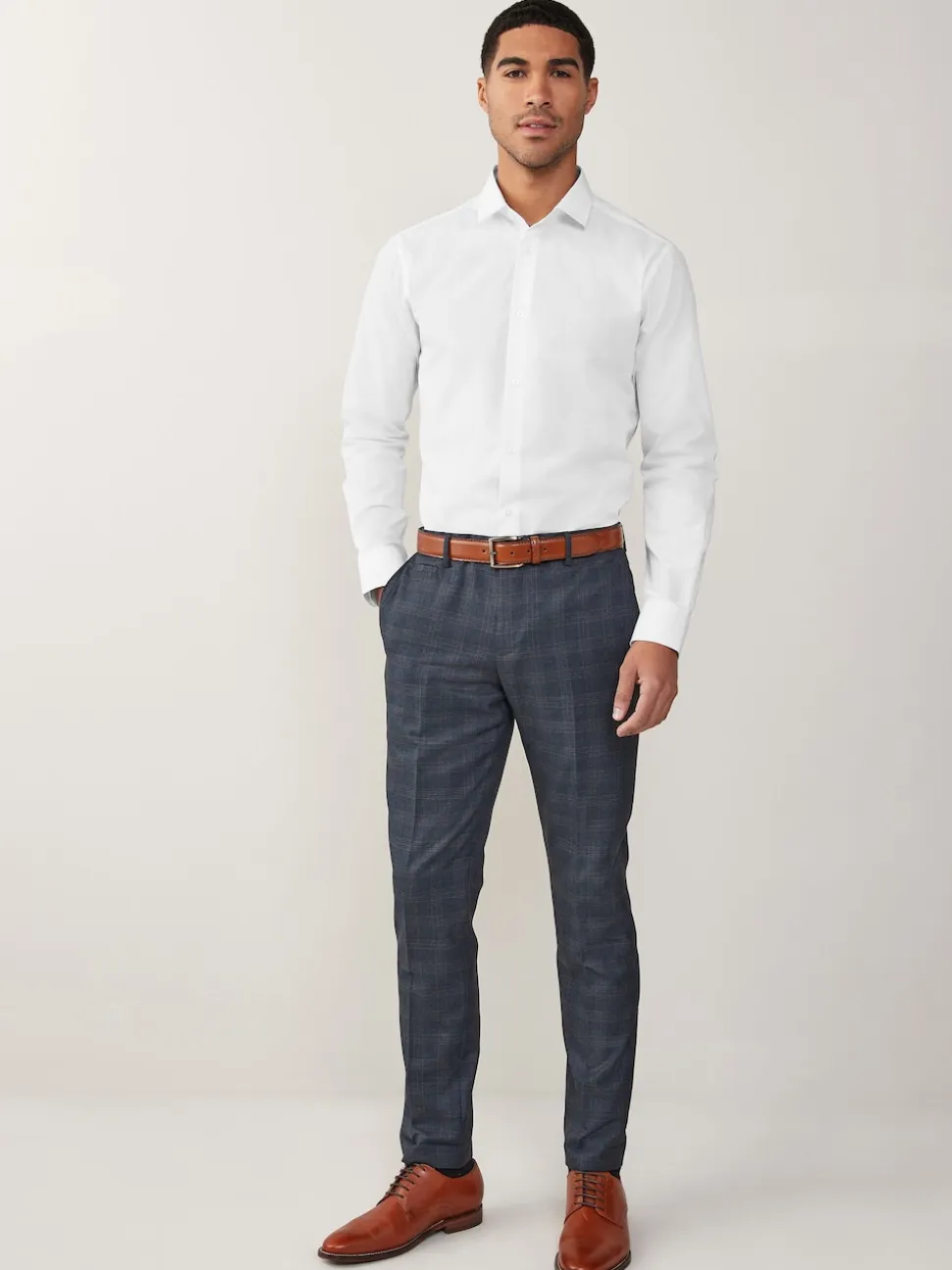 White Regular Fit Easy Care Single Cuff Smart Shirt