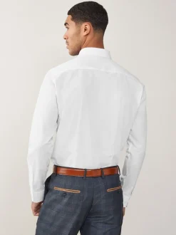 White Regular Fit Easy Care Single Cuff Smart Shirt