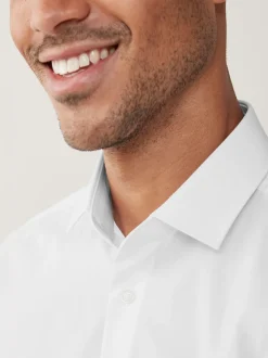 White Regular Fit Easy Care Single Cuff Smart Shirt