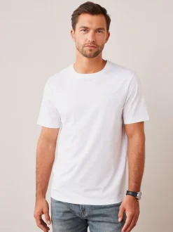 White Regular Fit Essential Crew Neck Cotton T-Shirt