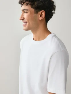 White Regular Fit Essential Cotton T-Shirts 6 Pack