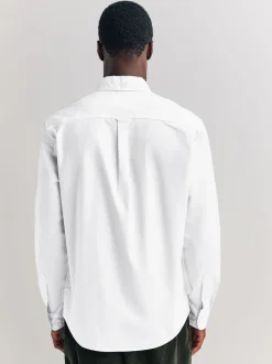 White Regular Fit Long Sleeve Oxford Shirt
