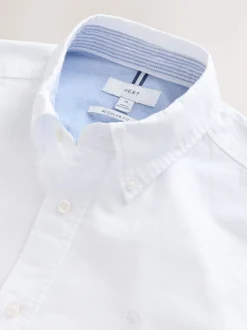 White Regular Fit Long Sleeve Oxford Shirt