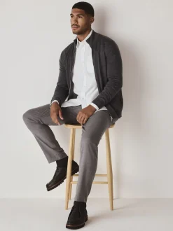 White Regular Fit Long Sleeve Oxford Shirt
