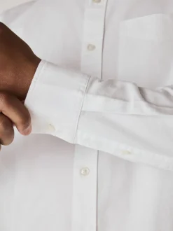 White Regular Fit Long Sleeve Oxford Shirt
