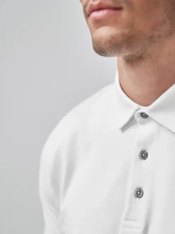 White Regular Fit Short Sleeve Polo Shirt