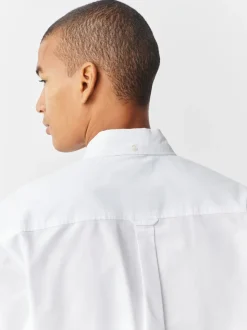 White Regular Fit Short Sleeve Oxford Shirt