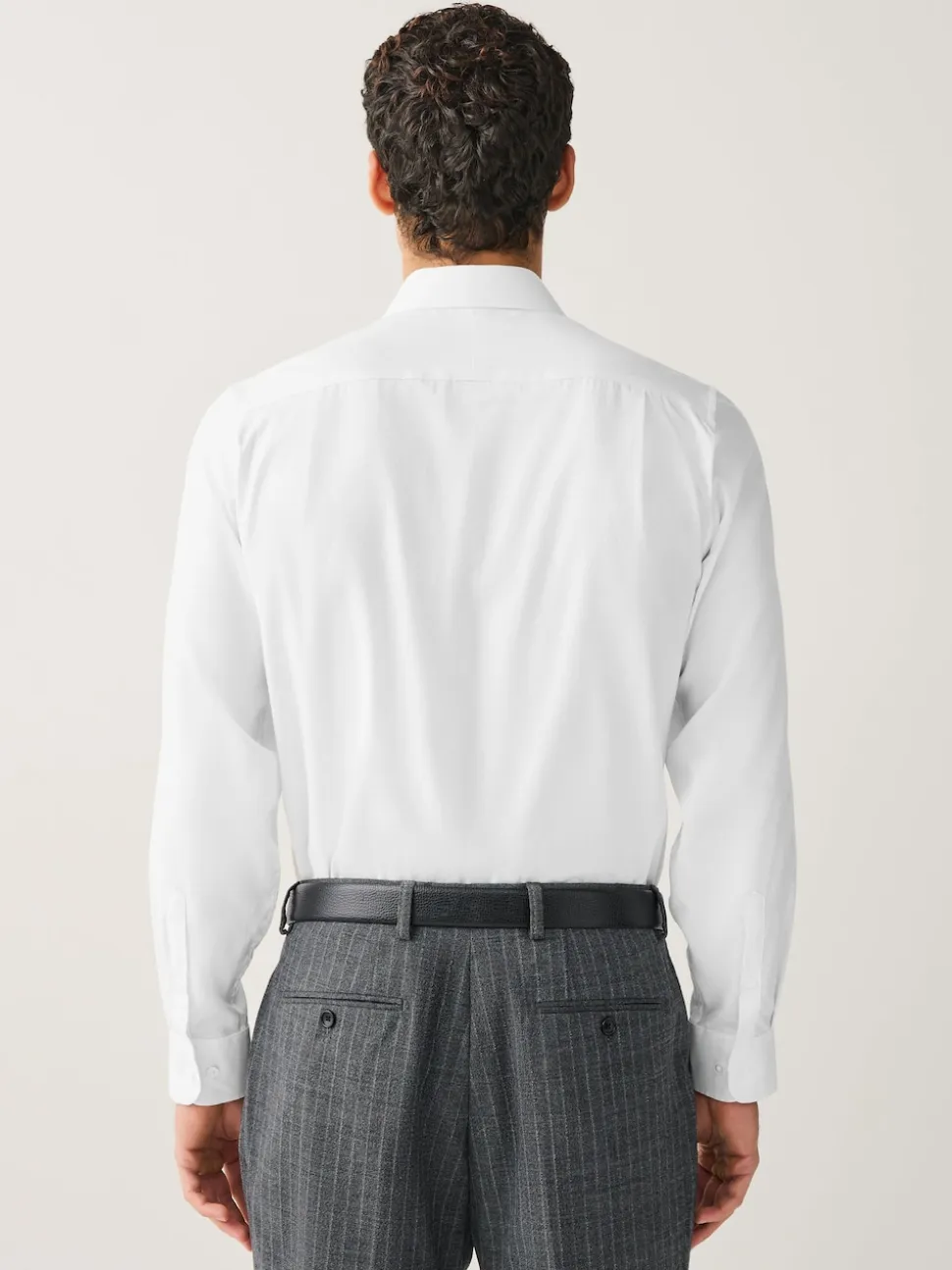 White Regular Fit Signature Textured Long Sleeve Shirt