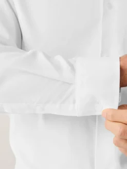 White Regular Fit Signature Textured Long Sleeve Shirt