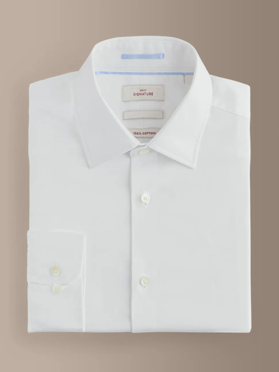 White Regular Fit Signature Textured Long Sleeve Shirt