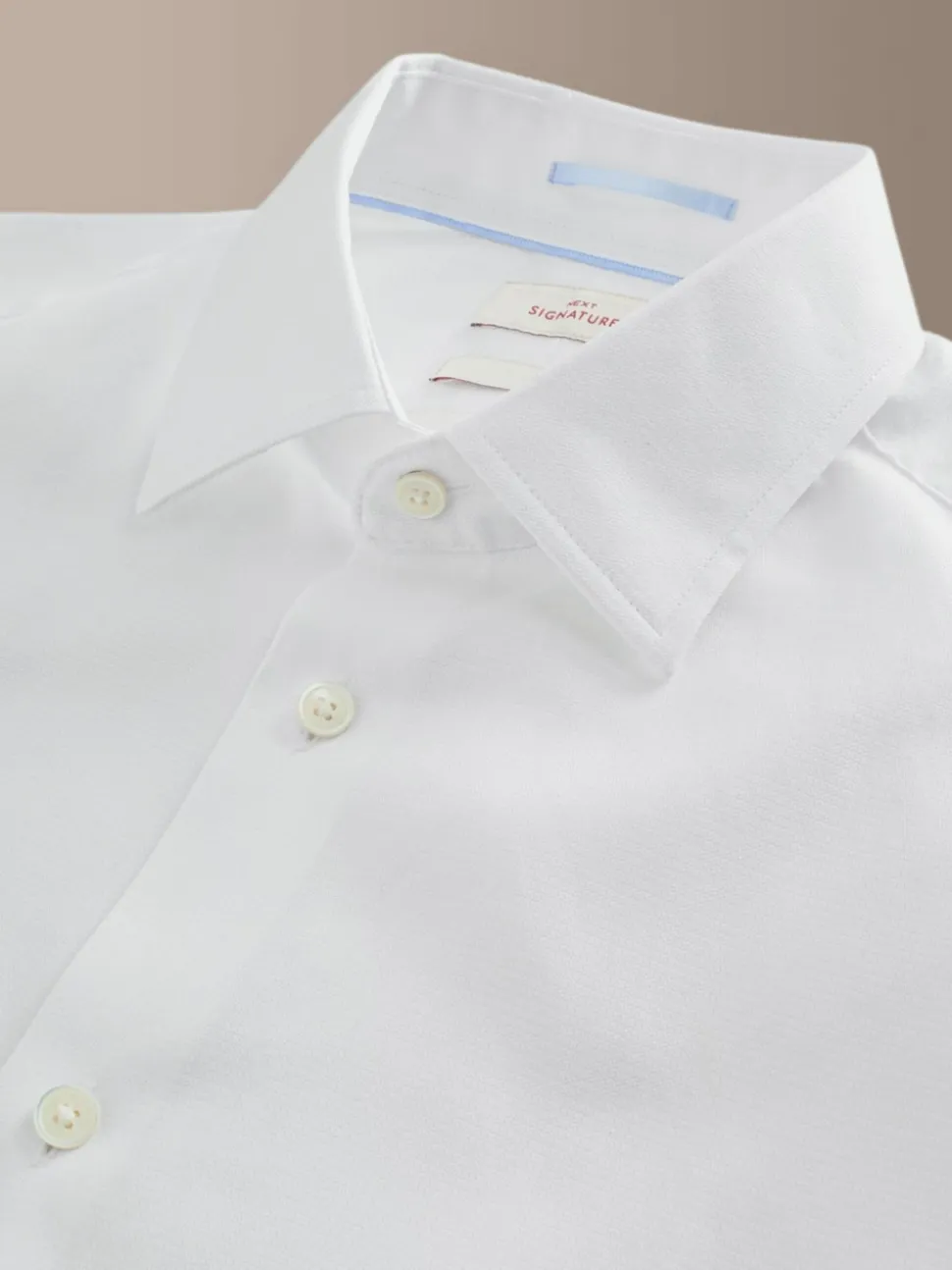 White Regular Fit Signature Textured Long Sleeve Shirt