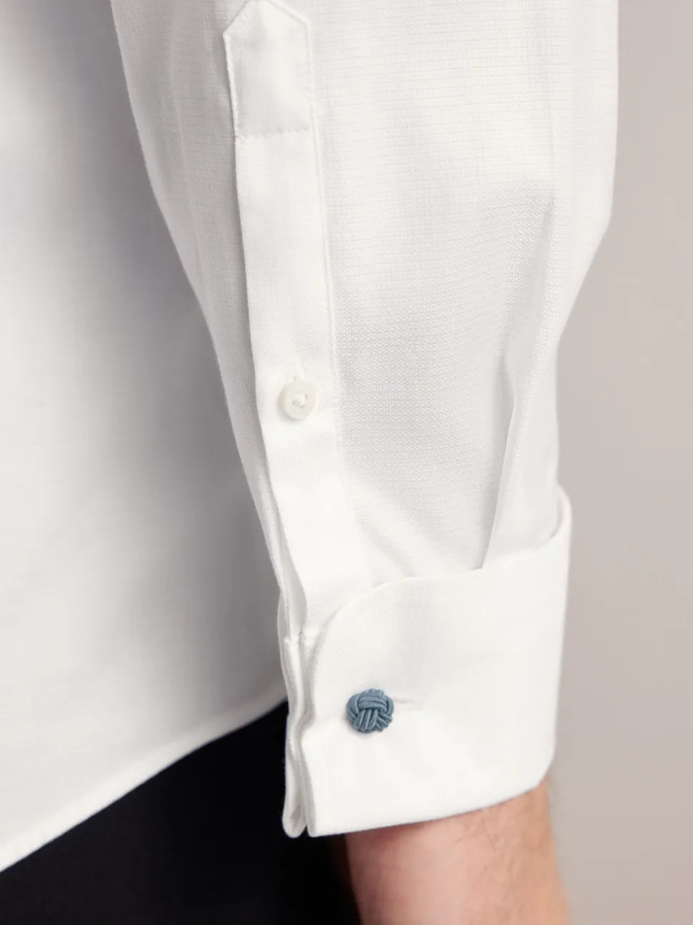 White Regular Fit Signature Premium 100% Cotton Textured Smart Shirt