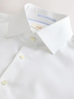 White Regular Fit Signature Textured Smart Shirt