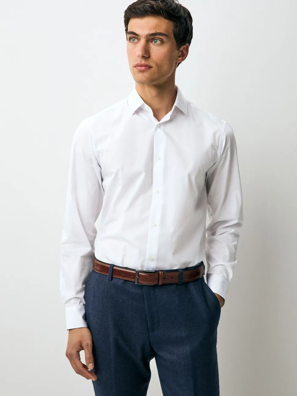 White Regular Fit Single Cuff Easy Care Smart Shirts 3 Pack