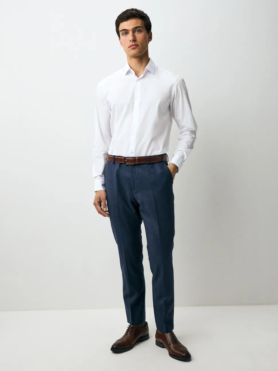 White Regular Fit Single Cuff Easy Care Smart Shirts 3 Pack