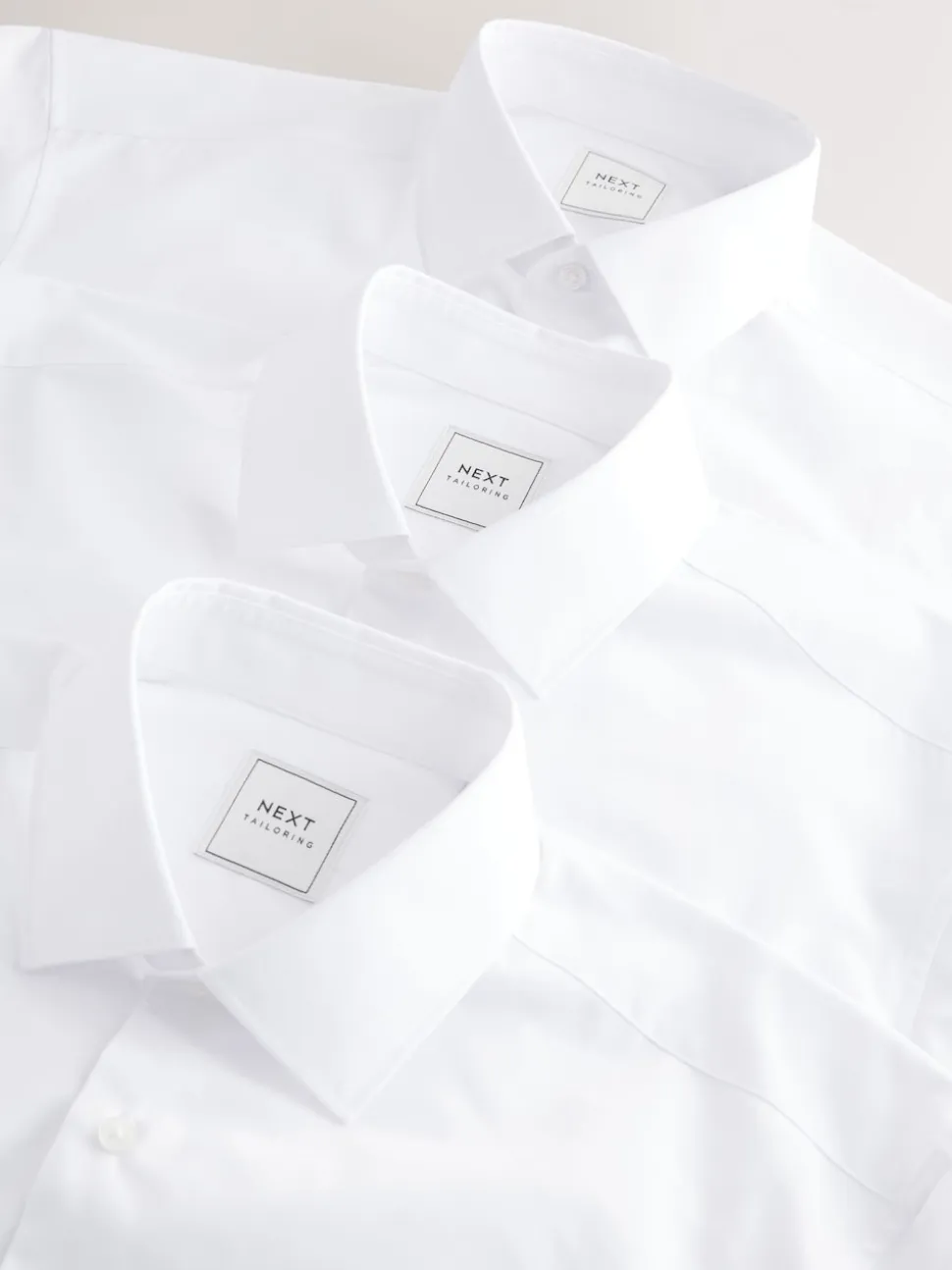 White Regular Fit Single Cuff Easy Care Smart Shirts 3 Pack