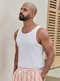 White Regular Fit Vest