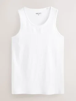 White Rib Vests 5 Pack