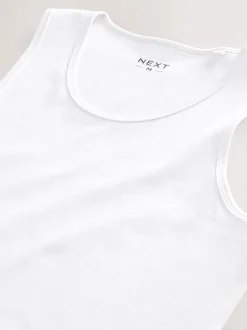 White Rib Vests 5 Pack