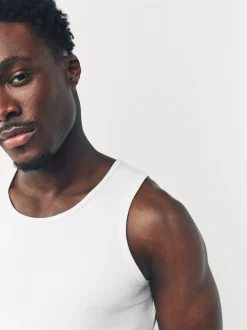 White Ribbed Vests 2 Pack