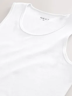 White Ribbed Vests 2 Pack