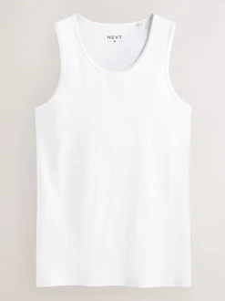 White Ribbed Vests 2 Pack