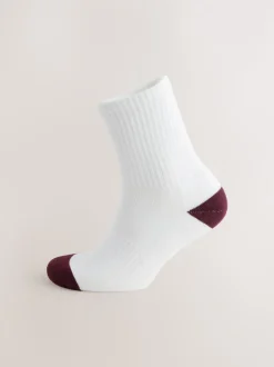 White Rich Heel Toe Sports Socks 4 Pack