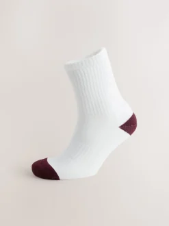 White Rich Heel Toe Sports Socks 4 Pack