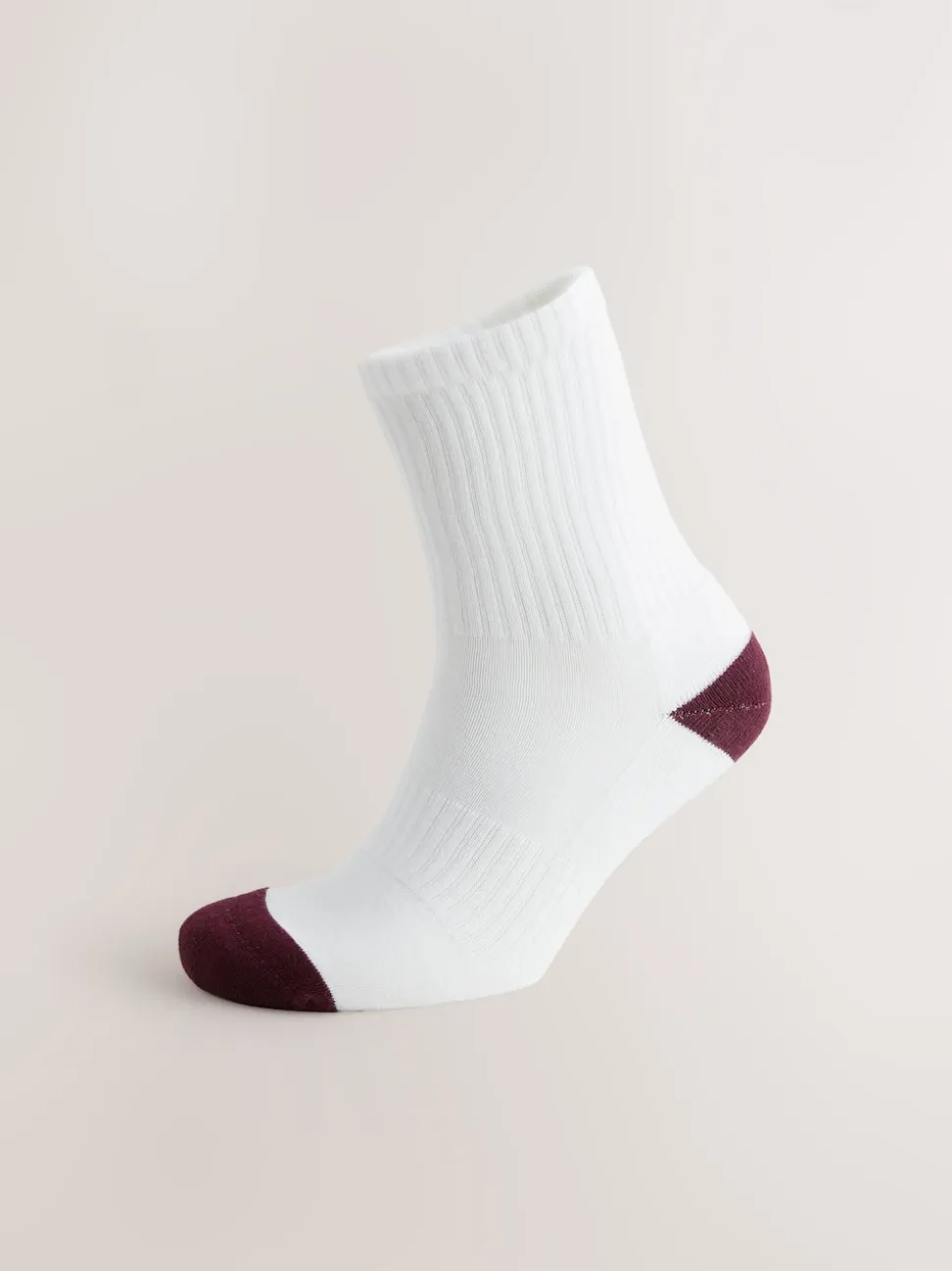 White Rich Heel Toe Sports Socks 4 Pack