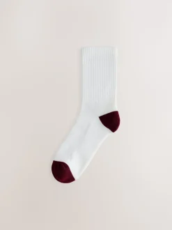 White Rich Heel Toe Sports Socks 4 Pack