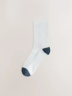 White Rich Heel Toe Sports Socks 4 Pack