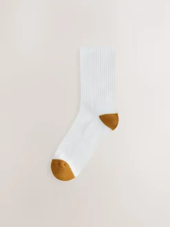 White Rich Heel Toe Sports Socks 4 Pack