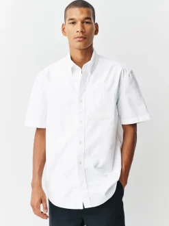 White Short Sleeve Oxford Shirt