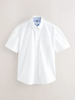 White Short Sleeve Oxford Shirt