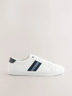 White Side Stripe Smart Casual Trainers