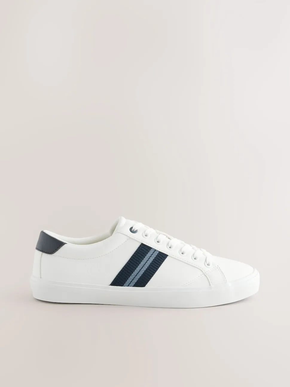 White Side Stripe Smart Casual Trainers