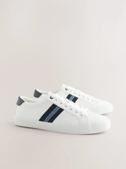 White Side Stripe Smart Casual Trainers