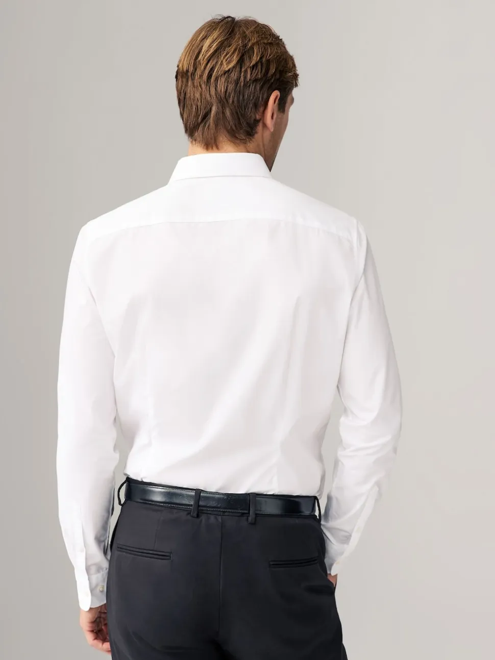 White Skinny Fit Easy Care Long Sleeve Single Cuff Smart Shirts 2 Pack