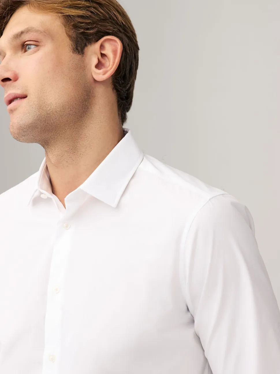 White Skinny Fit Easy Care Long Sleeve Single Cuff Smart Shirts 2 Pack