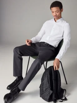 White Skinny Fit Easy Care Single Cuff Smart Shirt