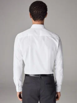 White Skinny Fit Easy Care Single Cuff Smart Shirt