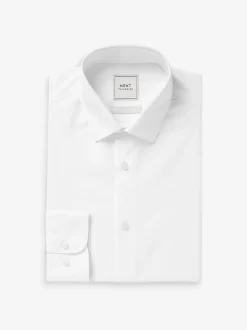 White Skinny Fit Easy Care Single Cuff Smart Shirt