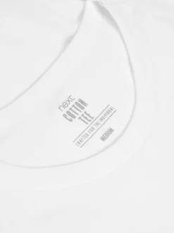 White Slim Fit 100% Cotton Layering T-Shirts 5 Pack